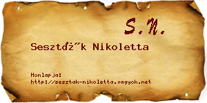 Seszták Nikoletta névjegykártya