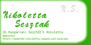 nikoletta sesztak business card